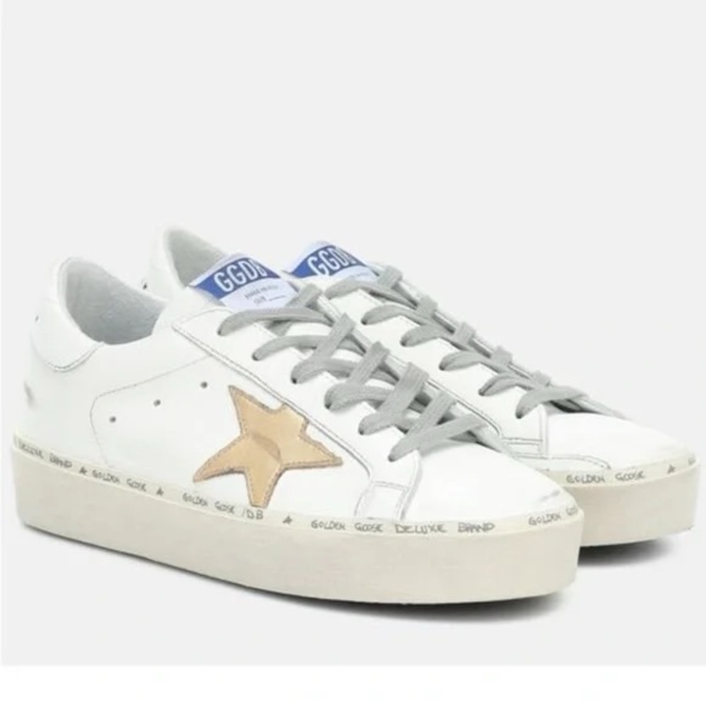 Golden goose gold hi-star platform